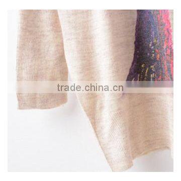 Lady Pullover Angora Cashmere Sweater With Tree Printing photo-3