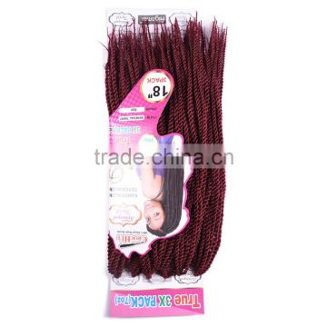 2016 Best selling no tangle top quality Three Strand senegal twist braids Extension Crochet Braids Synthetic Braiding Hair 201g