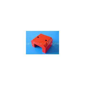 Red Painted Alnico Horseshoe Magnet , Permanent Holding Magnets