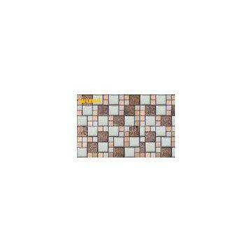 Water Proof Small Glass Chip Stainless Steel Mosaic Tile For Interior Decoration