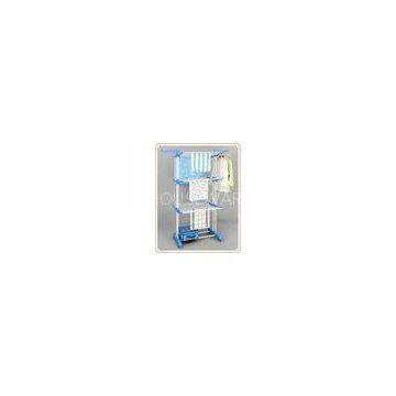 Extendable Steel Folding Clothes Rack Stand With Shelves for Towels and Storage Box