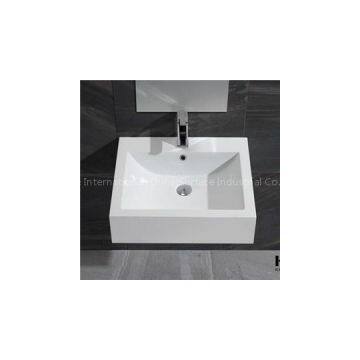 Royal White Acrylic Solid Surface Wall Hung Basin