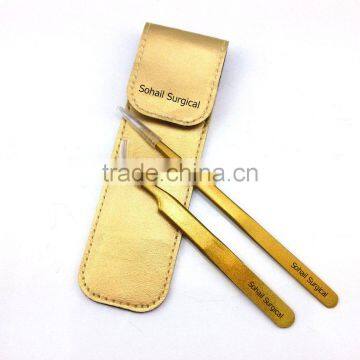 eyelash tweezers gold