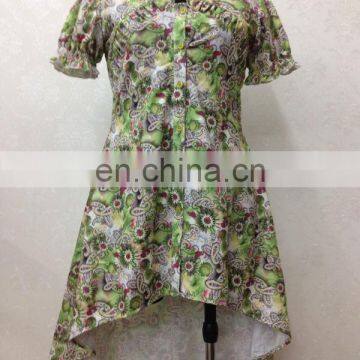 2015 Fashion Design Shirt Casual Wear Blouse Front Neck Designs For Kurits Wholesale