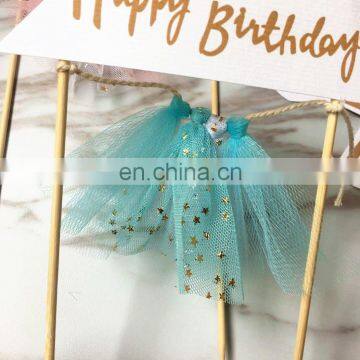 Hot Sale Blue Unicorns Happy Birthday Cake Banner Unicorn Party photo-5