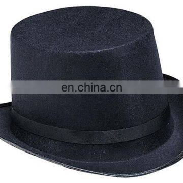 2017 China flat top hat for men High Quality Black Round Top Hat TH008