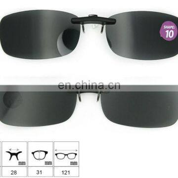 2014 high quality top selling new design polarized lens clip on sunglasses with case