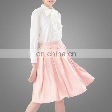 Japanese Girl Style Long Sleeve White Chiffon Bow Tie Girls Shirt photo-3