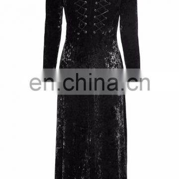 Gothic Punk Rave Black Longsleeve Velvet Dress-jacket Y-735 photo-3