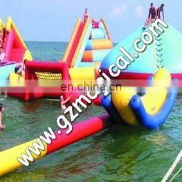 Exciting Inflatable Water Park With Big Slide Bouncer, seasaw