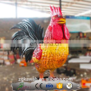 KAWAH Life-Size Animal Statue Rubber Material Realistic Rooster Model For Sale