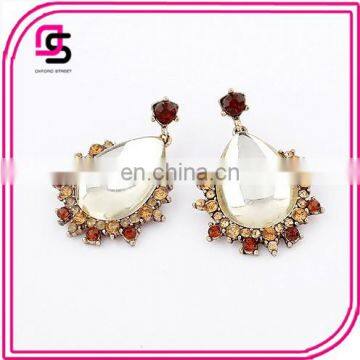 2017 Retro Diamond Earrings Embedded Water Opal for women