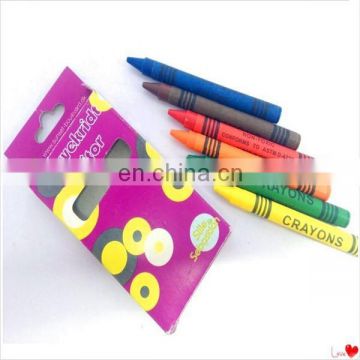 Eco friendly kids safe school wax crayon for wholesale in color box