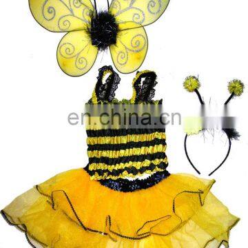 Kid fairy wings dance dress halloweeen Christmas animal bee wings tutu skirt set Halloween cosplay costumes