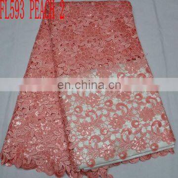High Quality Wholesale/retail Lace Fabric/best Price African Cord Guipure Embroidery Lace(FL593)in Stock/sales Well photo-2