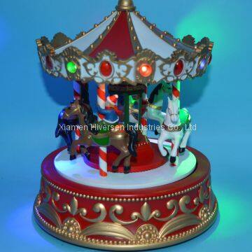Musical Lighted Fairground With Moving Carousel,ferries Wheel,skating Three Movement, 8 Songs Music photo-3