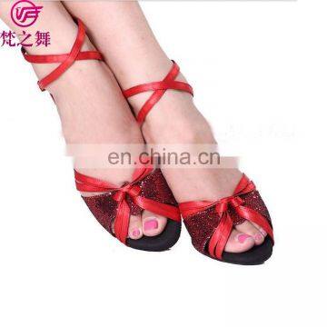 X-8014 Fashion Satin High Heel Women Sexy Red Latin Dance Shoes photo-5