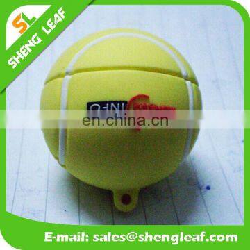 Special Tennis Ball Shape 3d Custom Logo Soft Pvc Rubber Usb Flash Drive photo-2