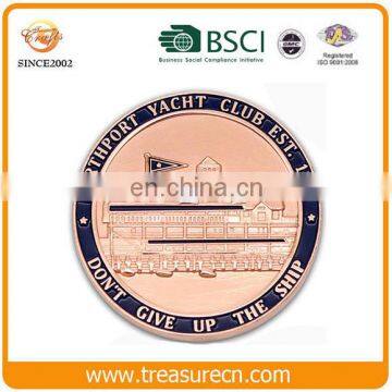 Promotional custom silver building souvenir metal commemorative coin with box