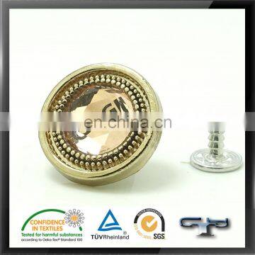 Custom Logo Fancy Rhinestone Jeans Button Zinc
