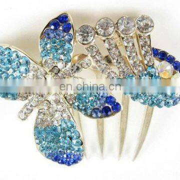 2013 newest fashion alloy rhinestone hair comb fork