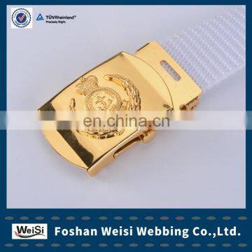 OEM white colour navy belt canvas belt police belt with golden buckle