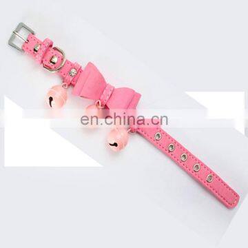 Double-layer Bow Cat Bell Rhinestone Pet Collar photo-3