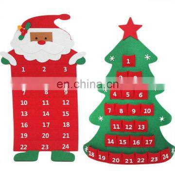 Diy handmade Santa felt calendar wall hanging for kids