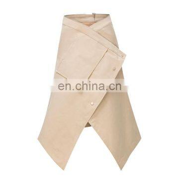 TWOTWINSTYLE Khaki Windbreaker Women Lapel Long Sleeve With Belt Patchwork Lace Up Vintage Casual photo-5