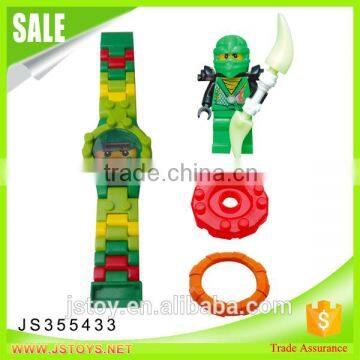 JSTOYS funny plastic building block electronic watch with minifigures for kids