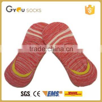 100 % Polyester Fabric Yarn Women Colorful Socks Invisible With Non Slip Silicone Invisible Sports Socks