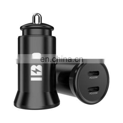 C Type Car Charger 40W Dual USB C 20W PD Car Charger With Type C