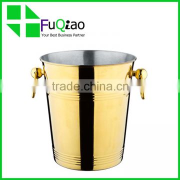 Trade Assurance Barware Coolers golden metal plastic wine champagne ice bucket