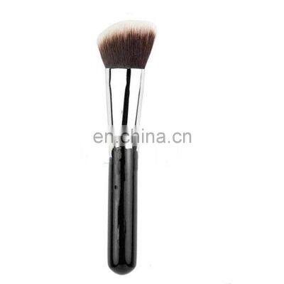 NEW Soft Synthetic Large Cosmetic Blending Single Foundation Silver Handle Makeup Brush