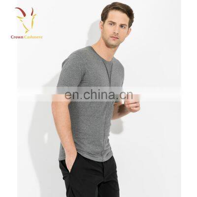 Men Round Neck Short Sleeve Cashmere Sweater Short Sleeve Cashmere Shirt photo-2