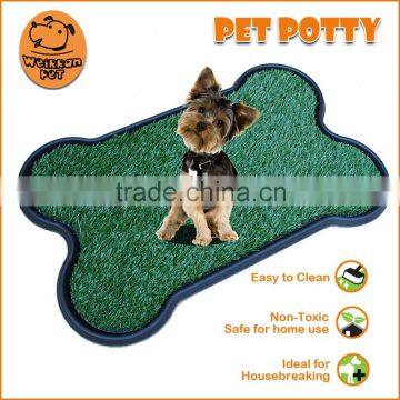 (1007) Pet product indoors 2-piece pet bed non-toxic sythetic grass bone shape pet pad