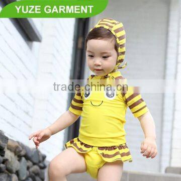 China high quality children swim suit for girls with cap