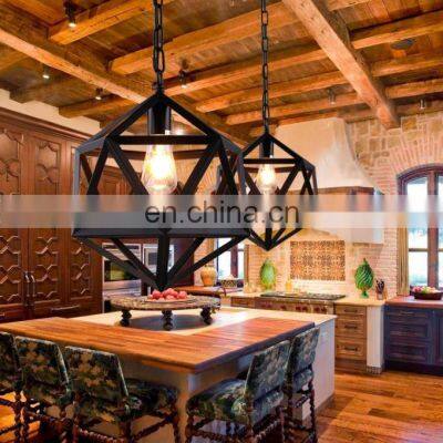2019 New Arrival Retro Iron Cage Industrial Frame Pendant LED Light Loft Ceiling Lamp Shade for Home Living Room Decoration