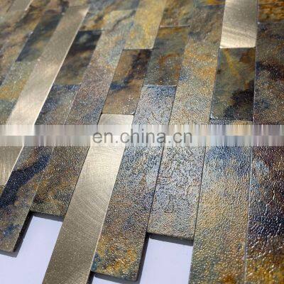 Self-adhesive Aluminum Plastic Mosaic marble pattern In Rhombus Shape Decoration For Wall