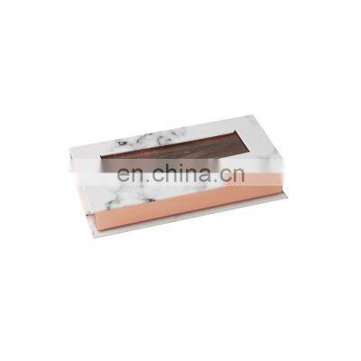 Custom rectangle marble empty eyelashes packaging paper lash boxes