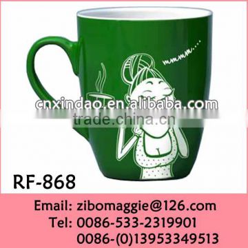 Belly Shape Colored Wholesale Promotional Ceramic Coffee Cups with Knorr Logo