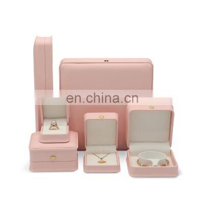 Luxury Hot Sell Custom Pink pu Jewelry Packaging Pendent Box