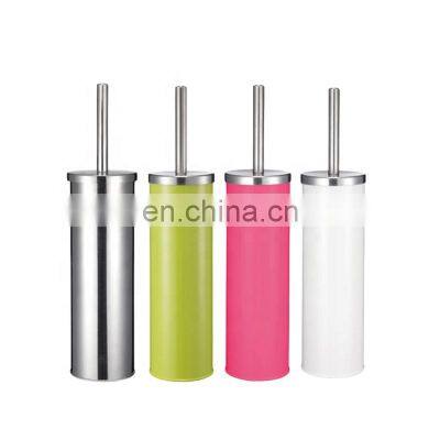 Hot selling household powder coating toilet brush with holder bathroom single standing toilet brush and holder set