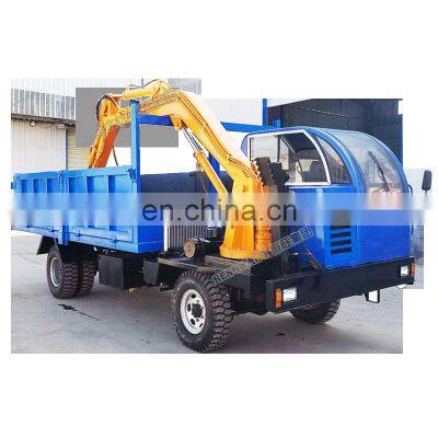 Multi-functional truck crane  mounted excavator with digger bucket for farm