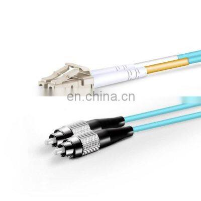 LC UPC to FC UPC Duplex 2.0mm PVC(OFNR) OM4 Multimode Fiber Optic Patch cord Cable