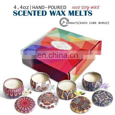 Wholesale For Home Smokeless Ocean Scents Essence Fragrance Aromatherapy Soy Wax Colorful Luxury Spiral Melt Tin Scented Candle