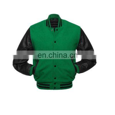 2022 Wholesale Custom Latest Designs Long Sleeve Baseball Varsity Jacket Men Plain Blank Varsity Letterman Jackets photo-2