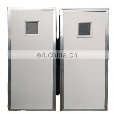 Side-hinged steel side hinged door with aluminum frame  designed with glazed window