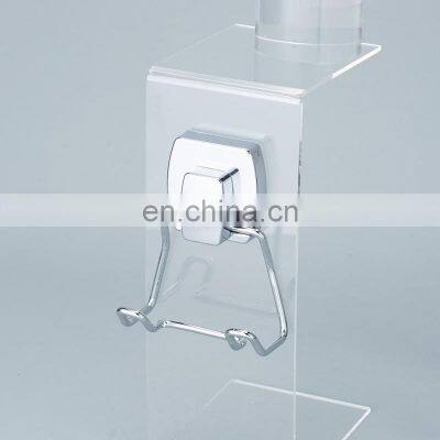 Powerful Vacuum Suction Cup Double Hooks Holder for Towel Robe and Loofah-Steel Double Hook for Bathroom and Kitchen Chrome photo-2