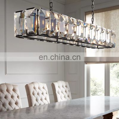 Harlow Crystal Rectangular Industrial Chandelier  For Living Room Hotel Ceiling Crystal Home Decor Lighting Metal Hang Lamps